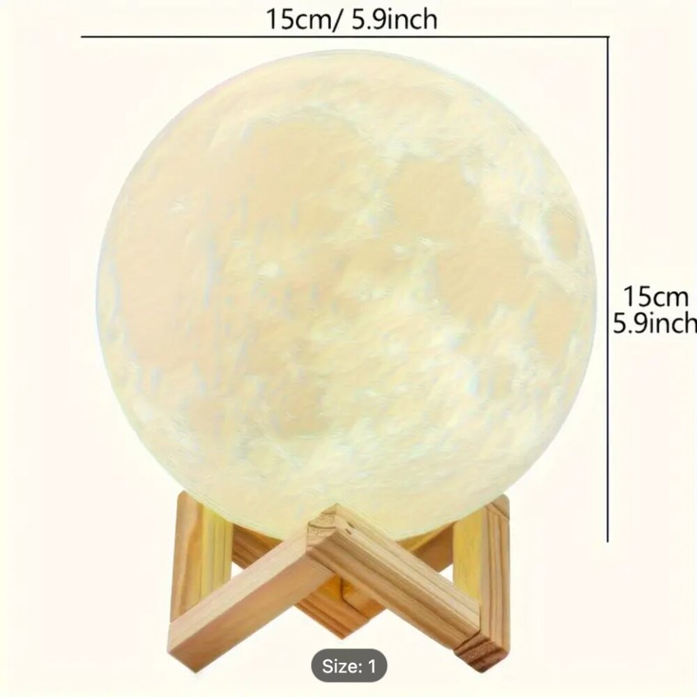 NIB LED Color Changing Moon Lamp Nightlight - Picture 7 of 9